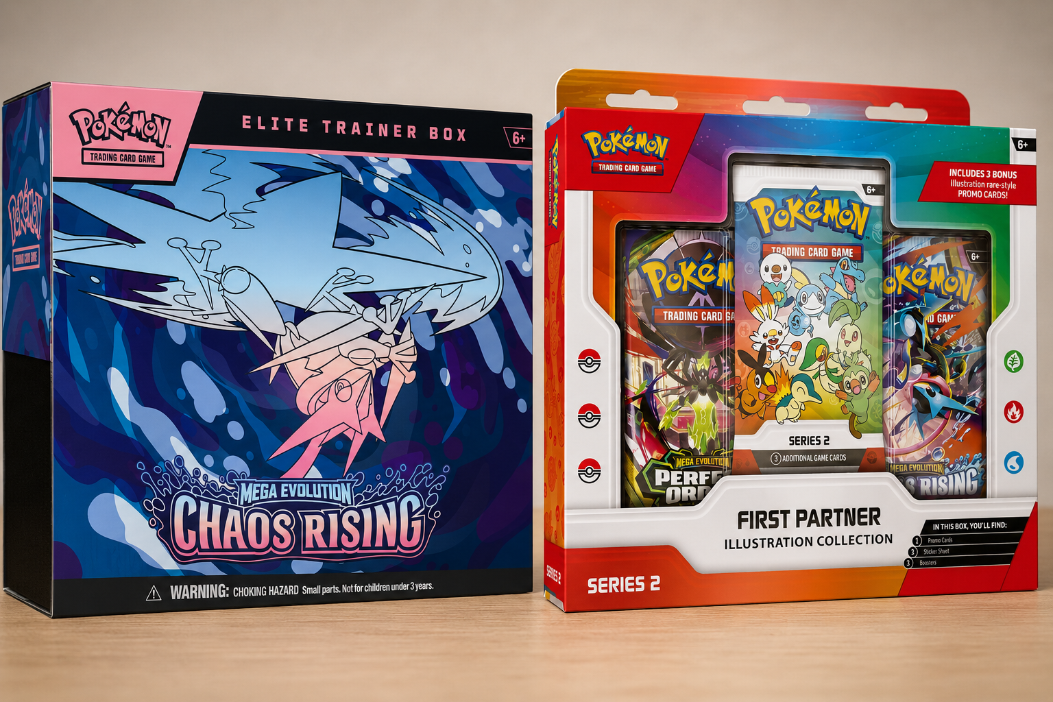Pokemon TCG: First Partner Illustration Series 2 + Chaos Rising ETB Combo